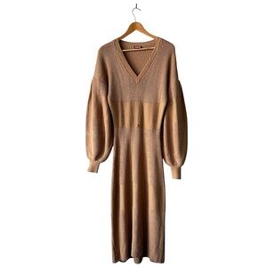 Elegant Tan Knit Dress